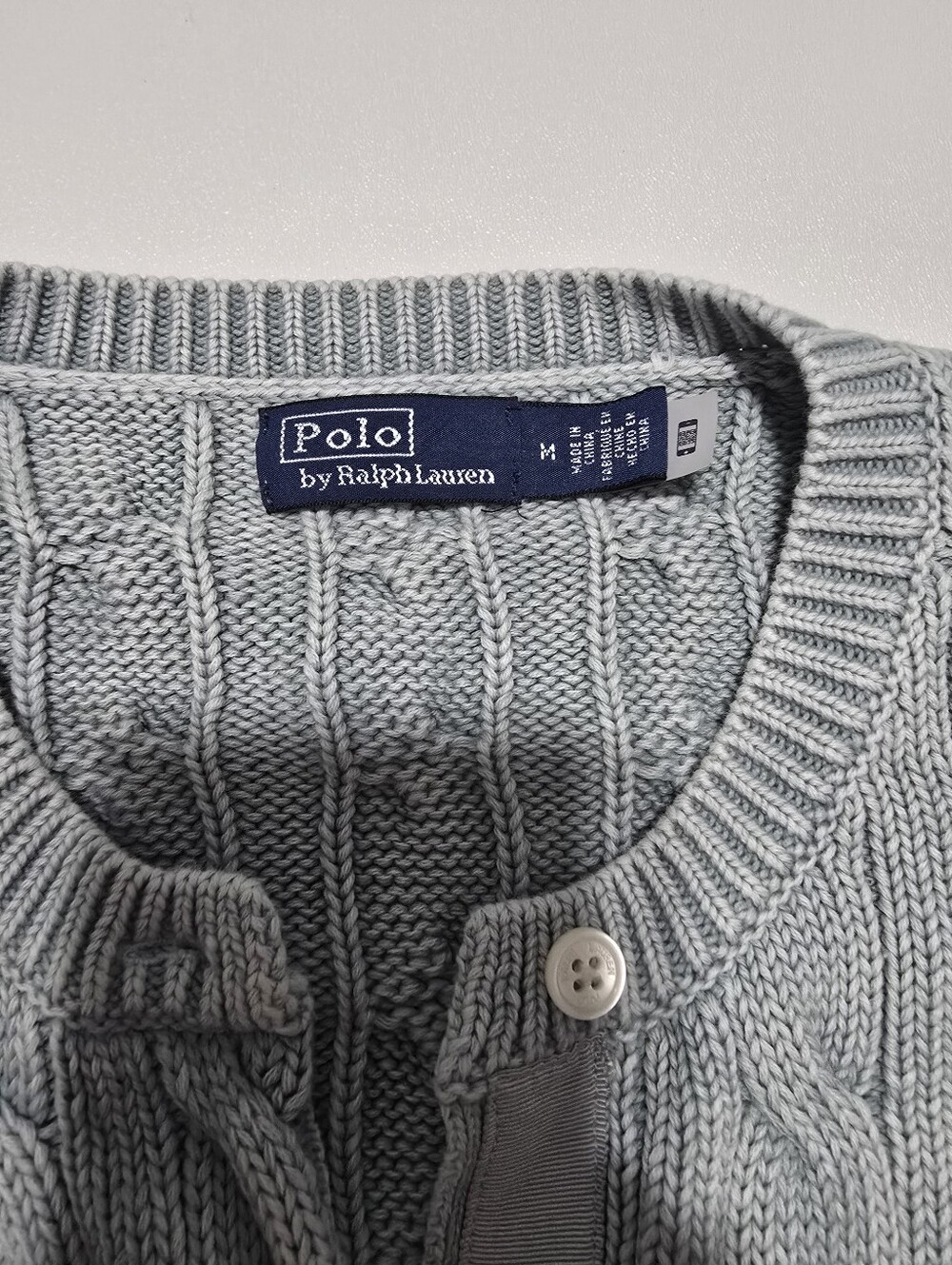 Polo Ralph Lauren Cable-Knit Cotton Crewneck Cardigan M - Picture 6 of 14